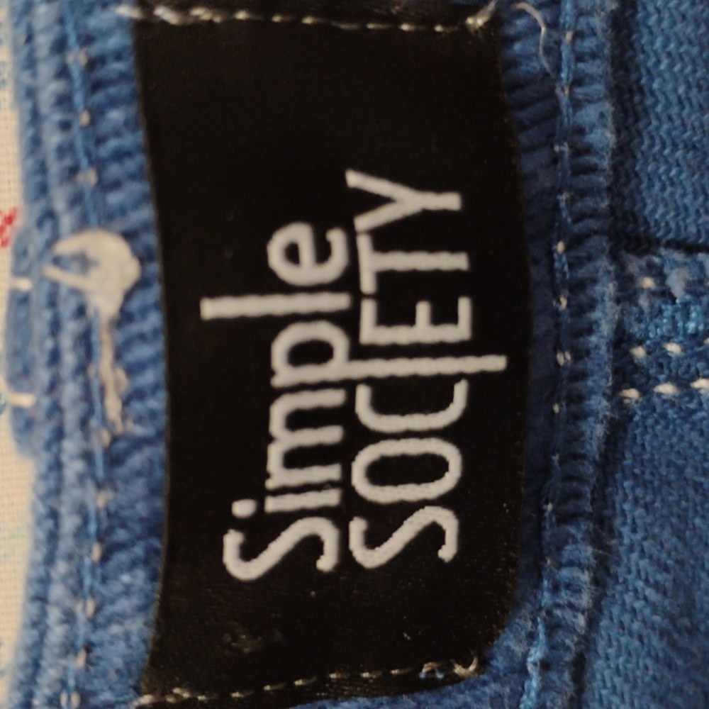 Simple Society Cargo Jeans Dark Cobalt Blue   Size 7/28 - Picture 2 of 7